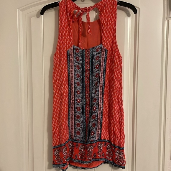 Aeropostale‎ Tank Dress women’s Small Floral  print and color blocking red/blue - Picture 4 of 7